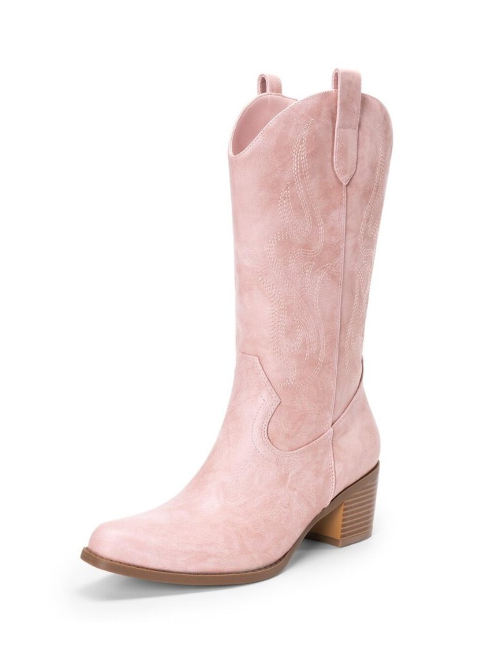 Women's Square Toe Cowboy Mid Calf Western Boots